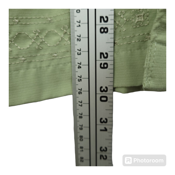 Cubavera Men's Short Sleeve Button-Up Shirt Size Large Green Casual Resort Wear - Picture 13 of 13
